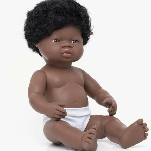 Miniland Multicultural Doll African American Boy 15 Inches Anatomically Correct - Picture 1 of 12